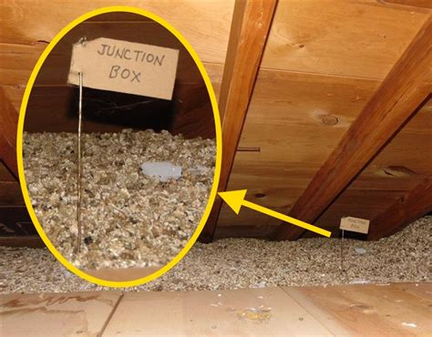 electrical junction box under insulation|attic junction cover insulation.